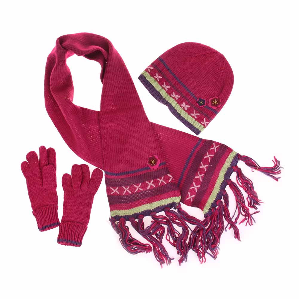 Dětský pletený set fialovo růžový vel. XL - náhľad 1