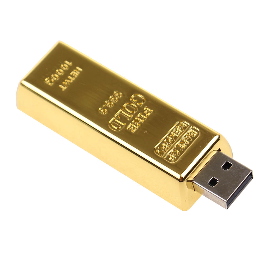 Flash disk USB 8 GB – zlatá cihlička - náhľad 5