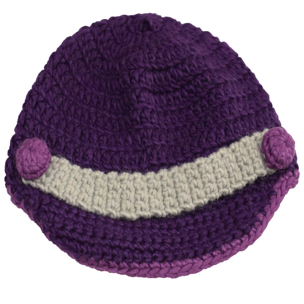 Čepice pletená fialová - náhľad 1